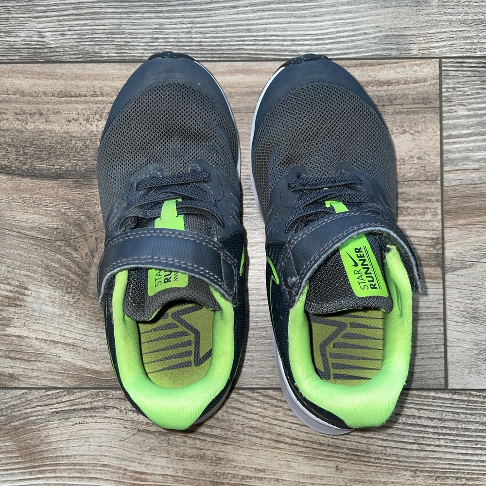 Nike Star Runner 2.0 Gray Lime Green Kids Shoes 10.5C AT1801-004 - Picture 6 of 8